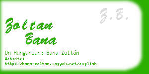 zoltan bana business card